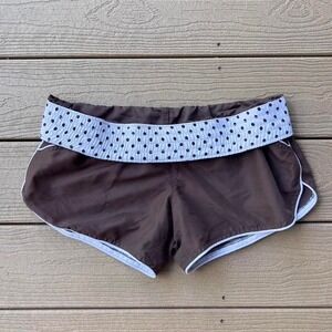 Vintage Y2K Xhilaration Brown Polka Dot Foldover Shorts Low Rise Booty Medium